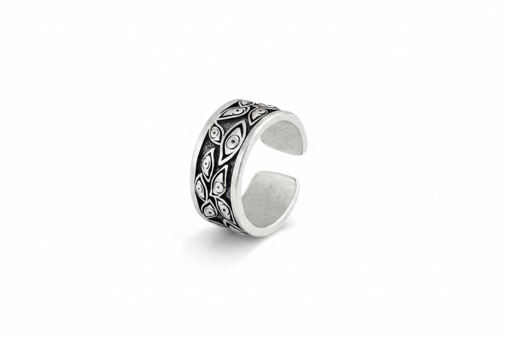 Eye Motif Adjustable Ring — Zinc Alloy