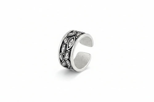 Eye Motif Adjustable Ring — Zinc Alloy