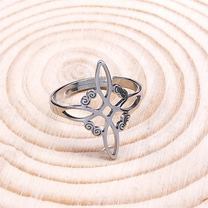 Filigree Cross Open Ring