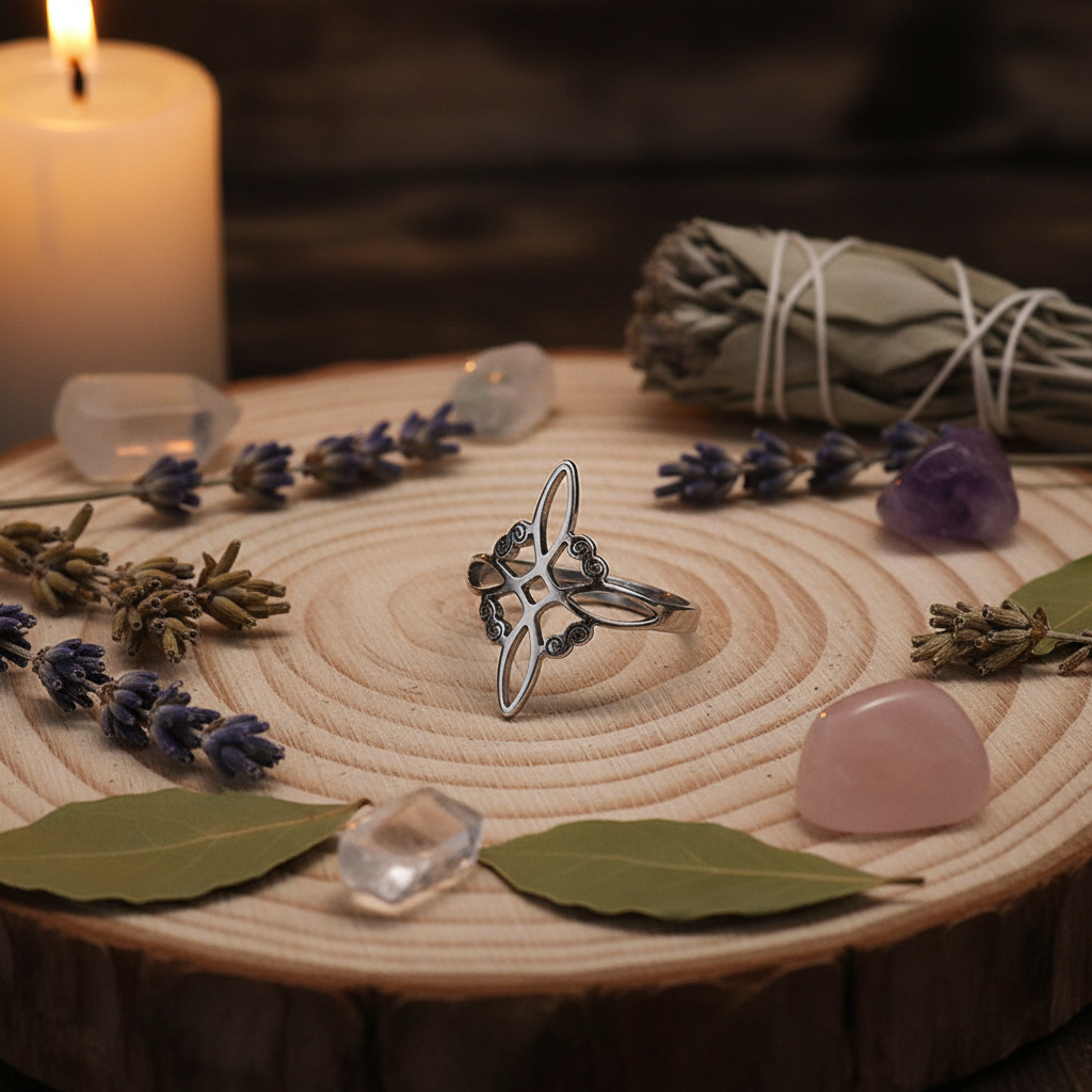 Filigree Cross Open Ring