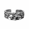 Oxidized Face Adjustable Ring