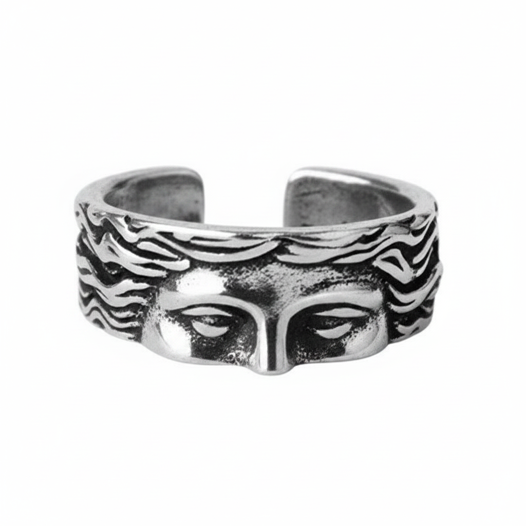 Oxidized Face Adjustable Ring