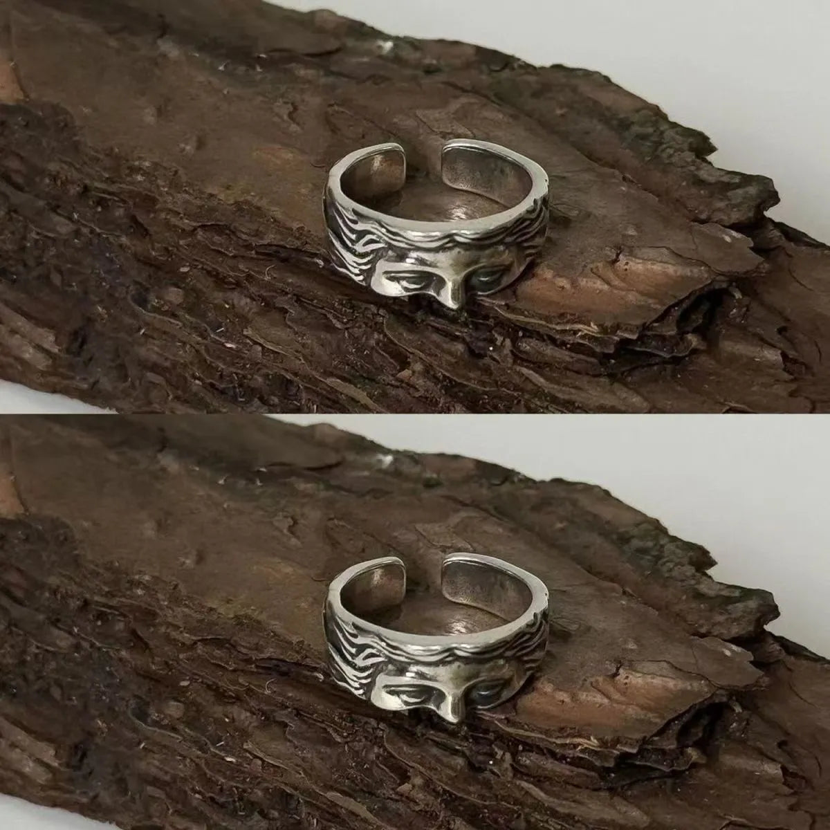 Oxidized Face Adjustable Ring