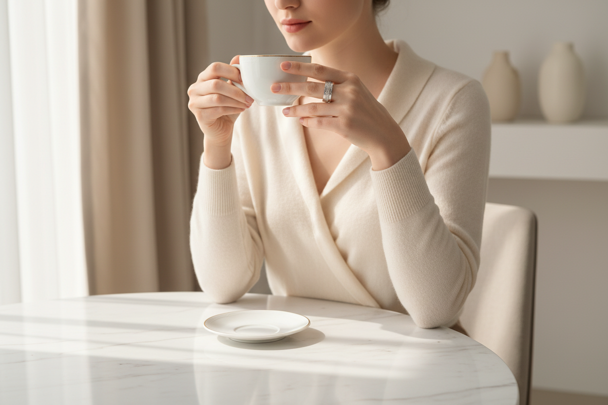 Lifestyle Model Wearing Spinner Ring